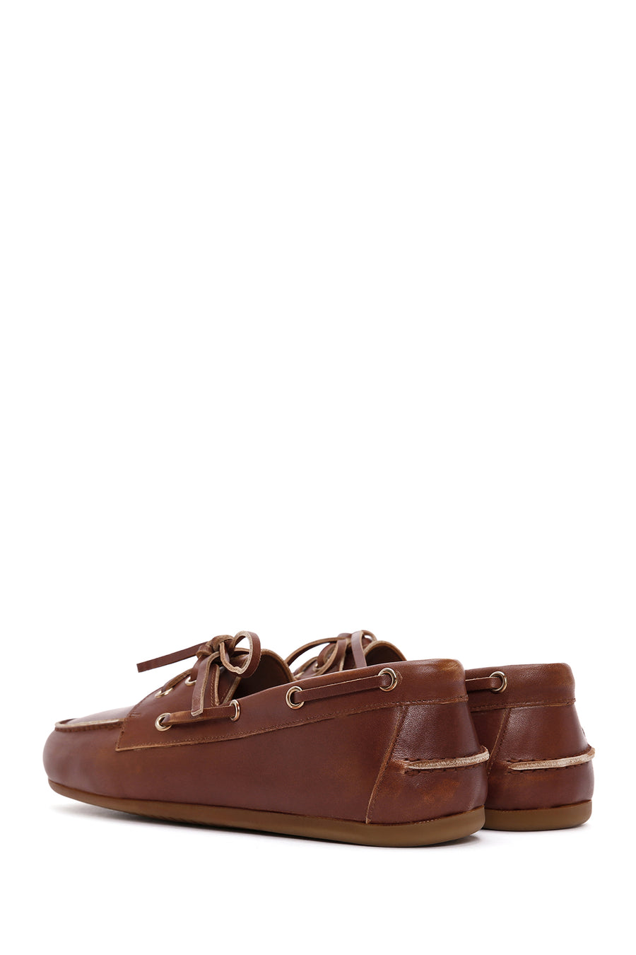 Women's Tan Leather Masculine Loafer