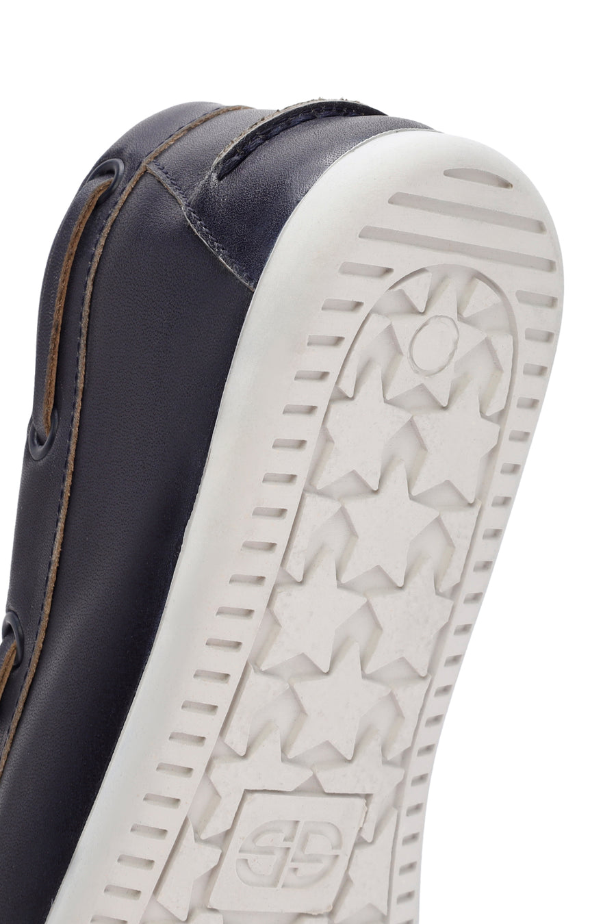 Women's Navy Blue Leather Masculine Loafer