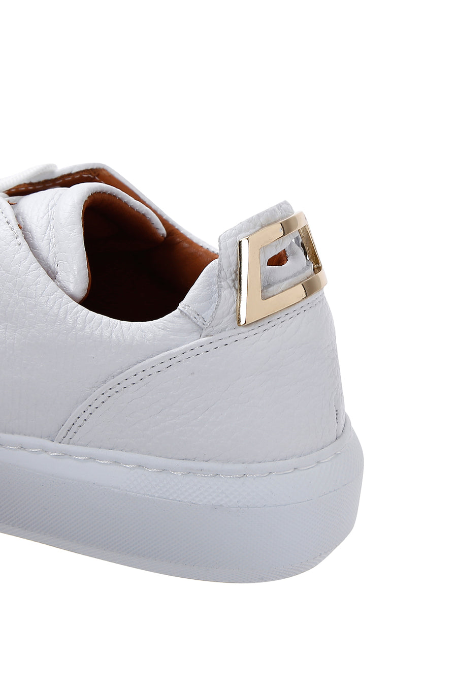 Kadın Beyaz Bağcıklı Deri Sneaker