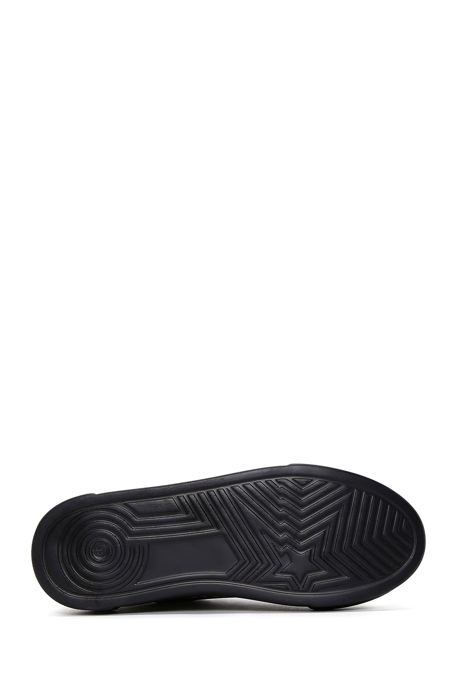 Kadın Siyah Bağcıklı Kalın Tabanlı Deri Sneaker