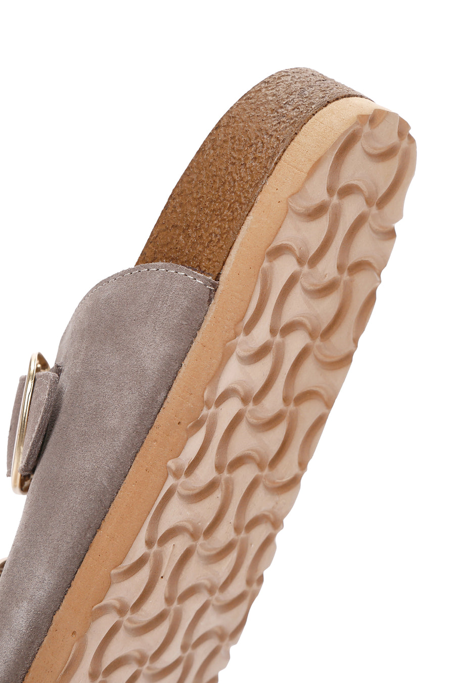 Women's Beige Suede Leather Slippers