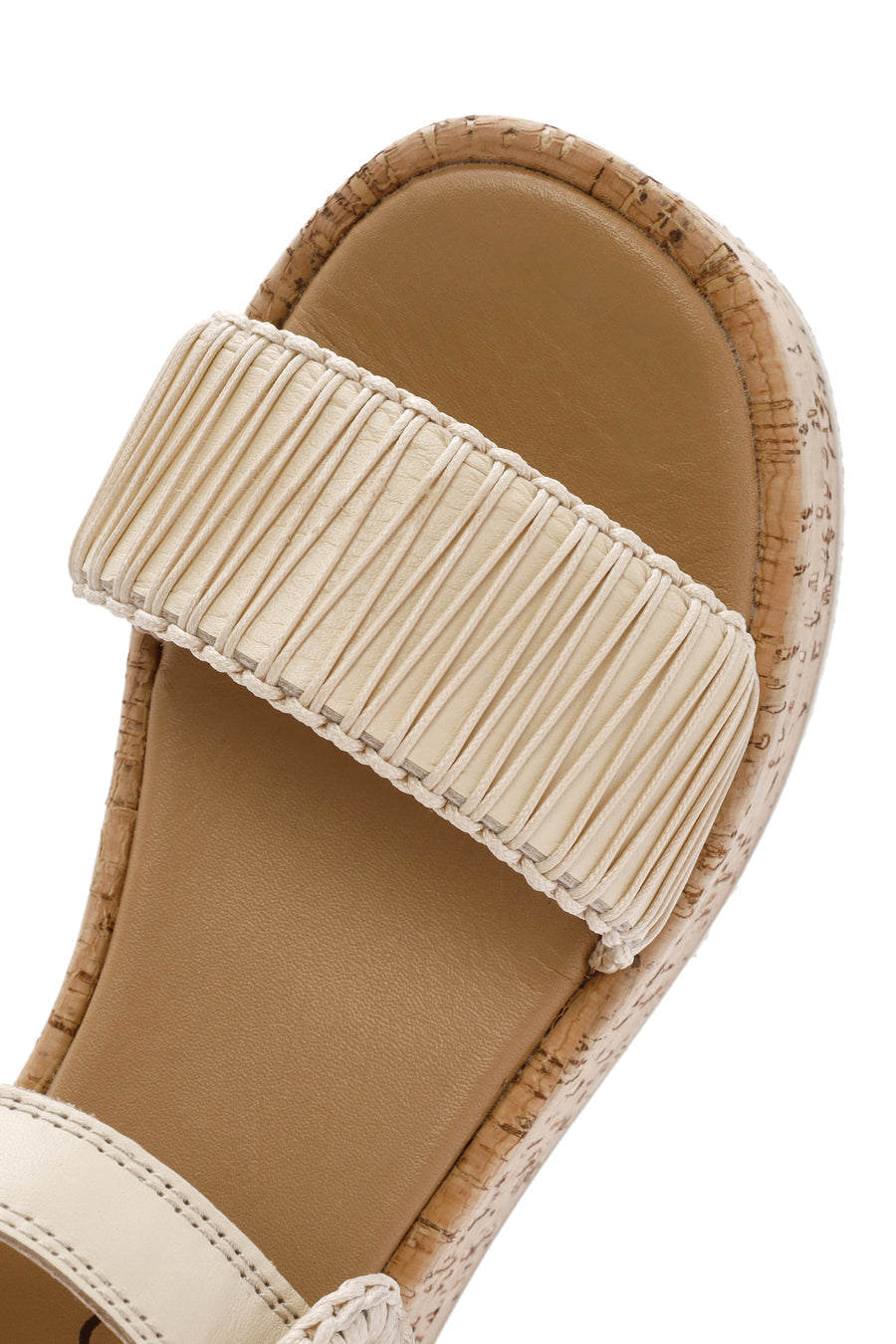 
Women's Beige Thick-Soled Ankle-Strap Leather Sandal
