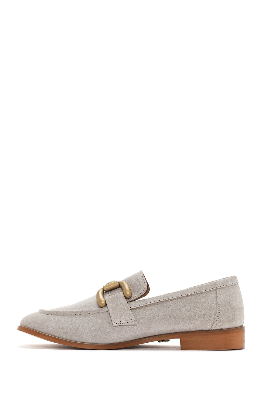Kadın Bej Süet Deri Maskülen Loafer