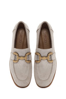 Kadın Bej Süet Deri Maskülen Loafer | Derimod