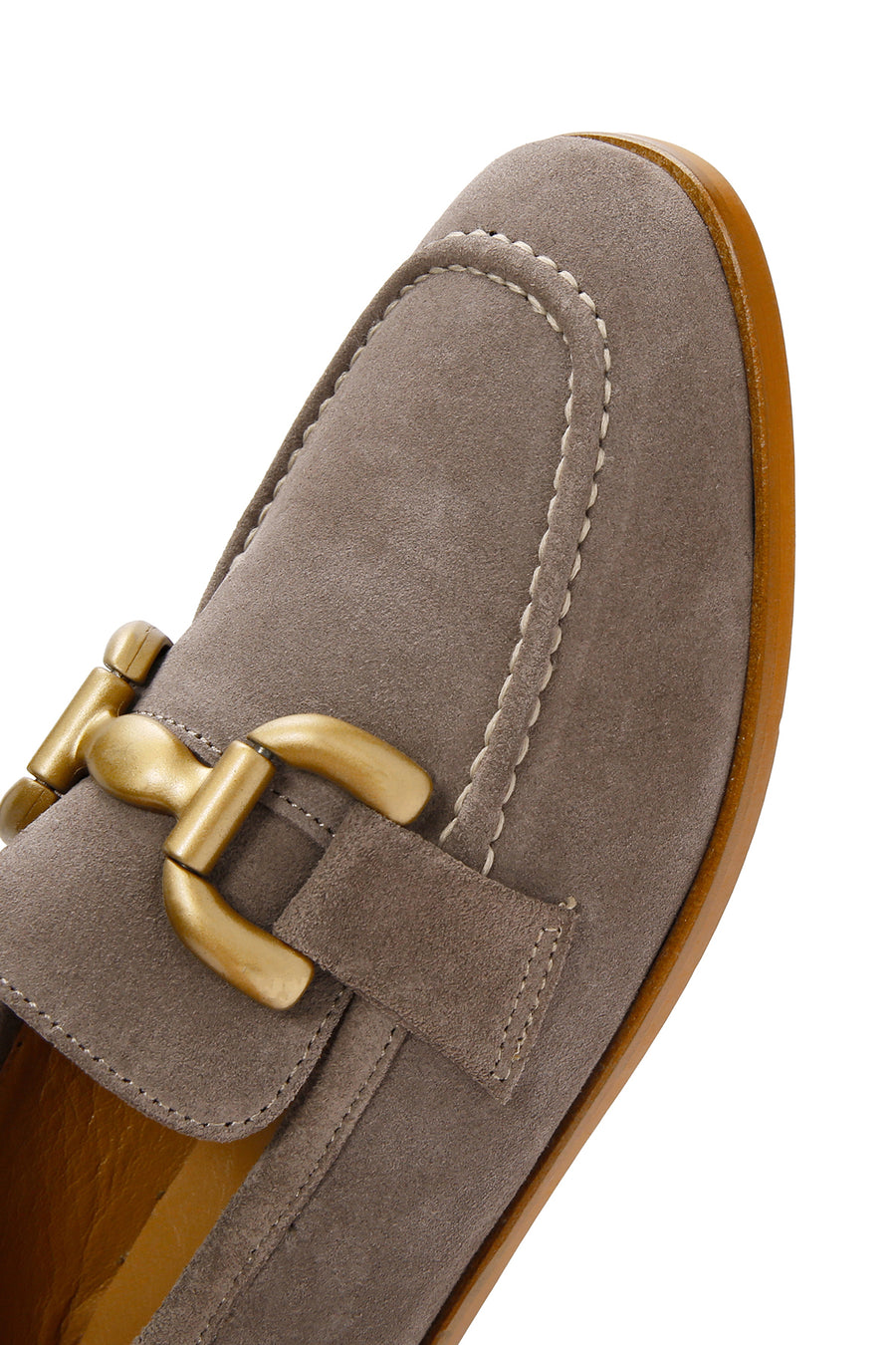 Kadın Vizon Süet Deri Maskülen Loafer