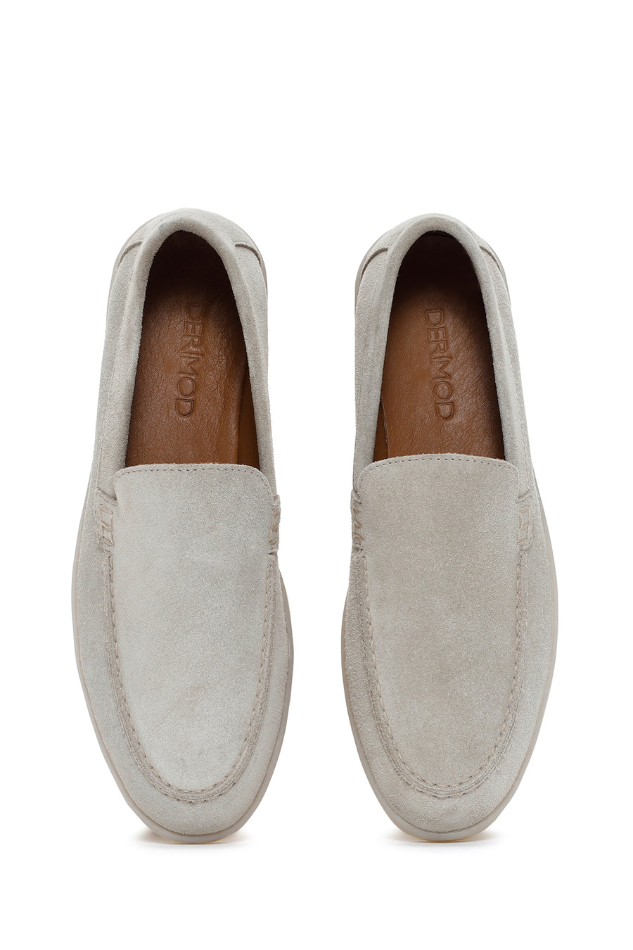 Women's Beige Suede Leather Loafer
