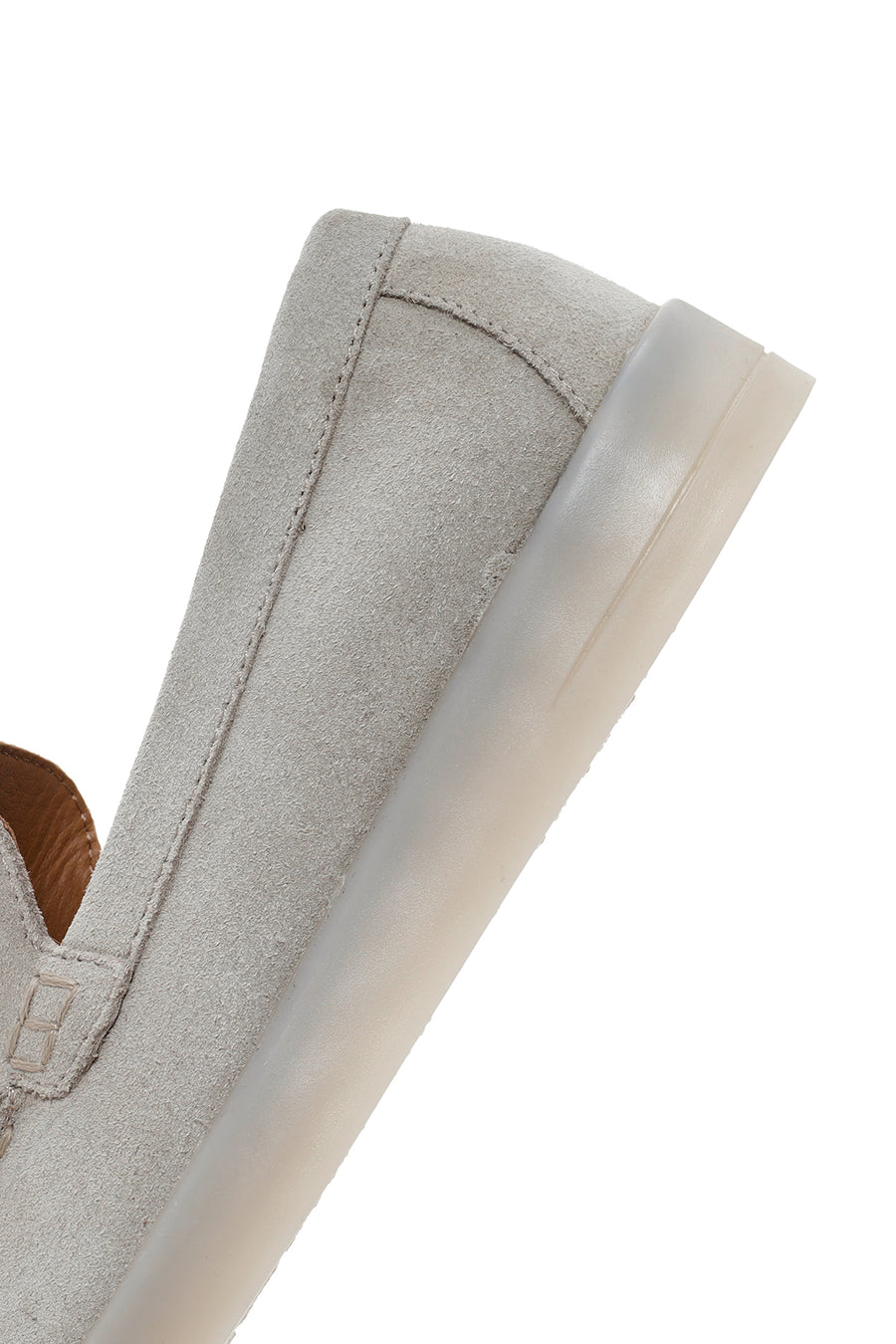 Women's Beige Suede Leather Loafer