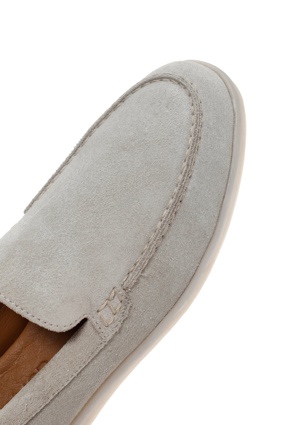 Women's Beige Suede Leather Loafer