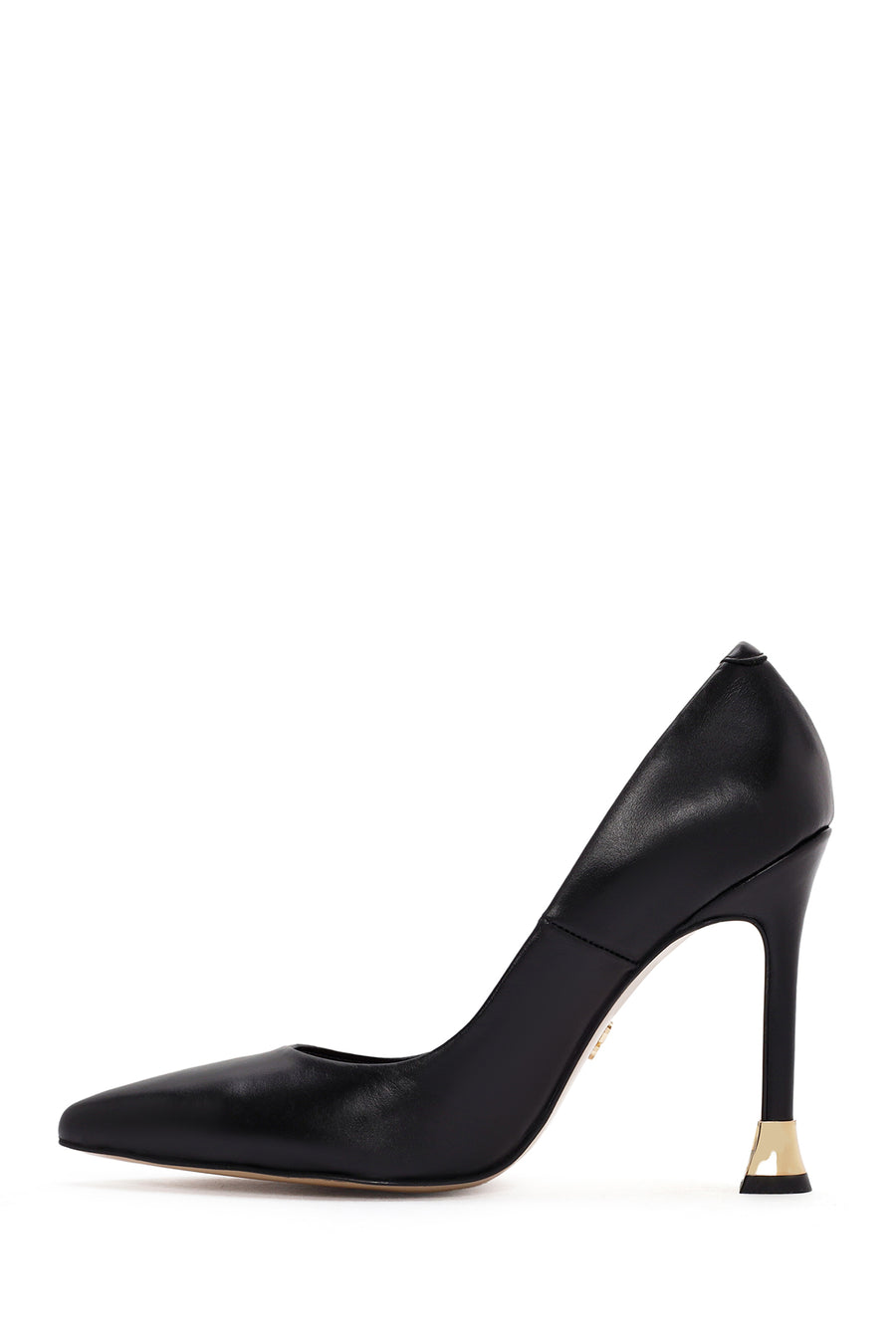Women's Black Thin High Heels Leather Stiletto