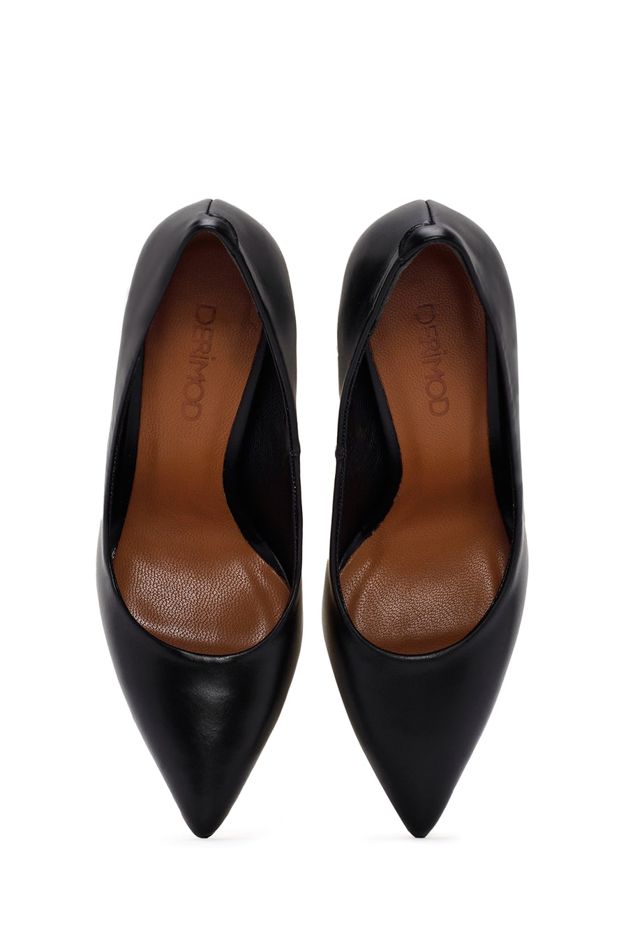 Women's Black Thin High Heels Leather Stiletto