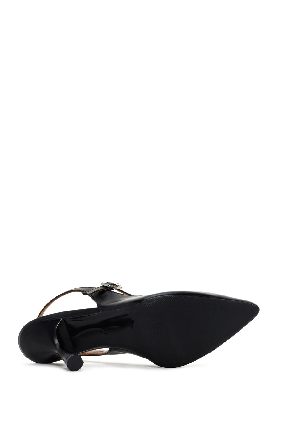 Women's Black Heeled Leather Shoes