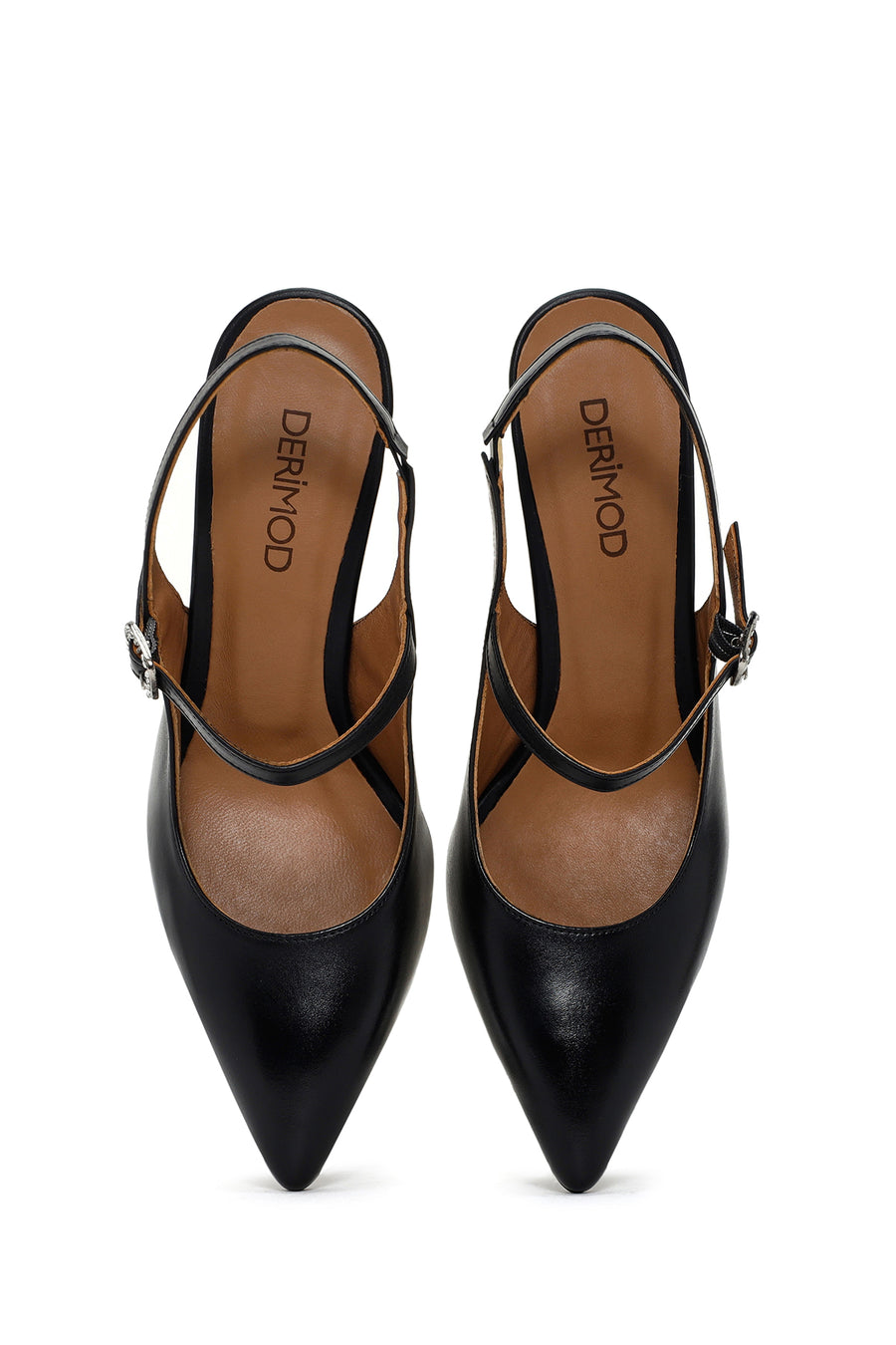 Women's Black Heeled Leather Shoes