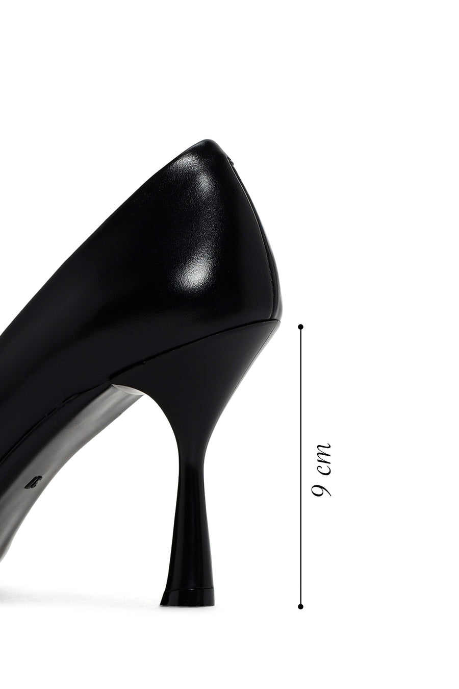Women's Black Buckle Detailed Heeled Leather Stiletto