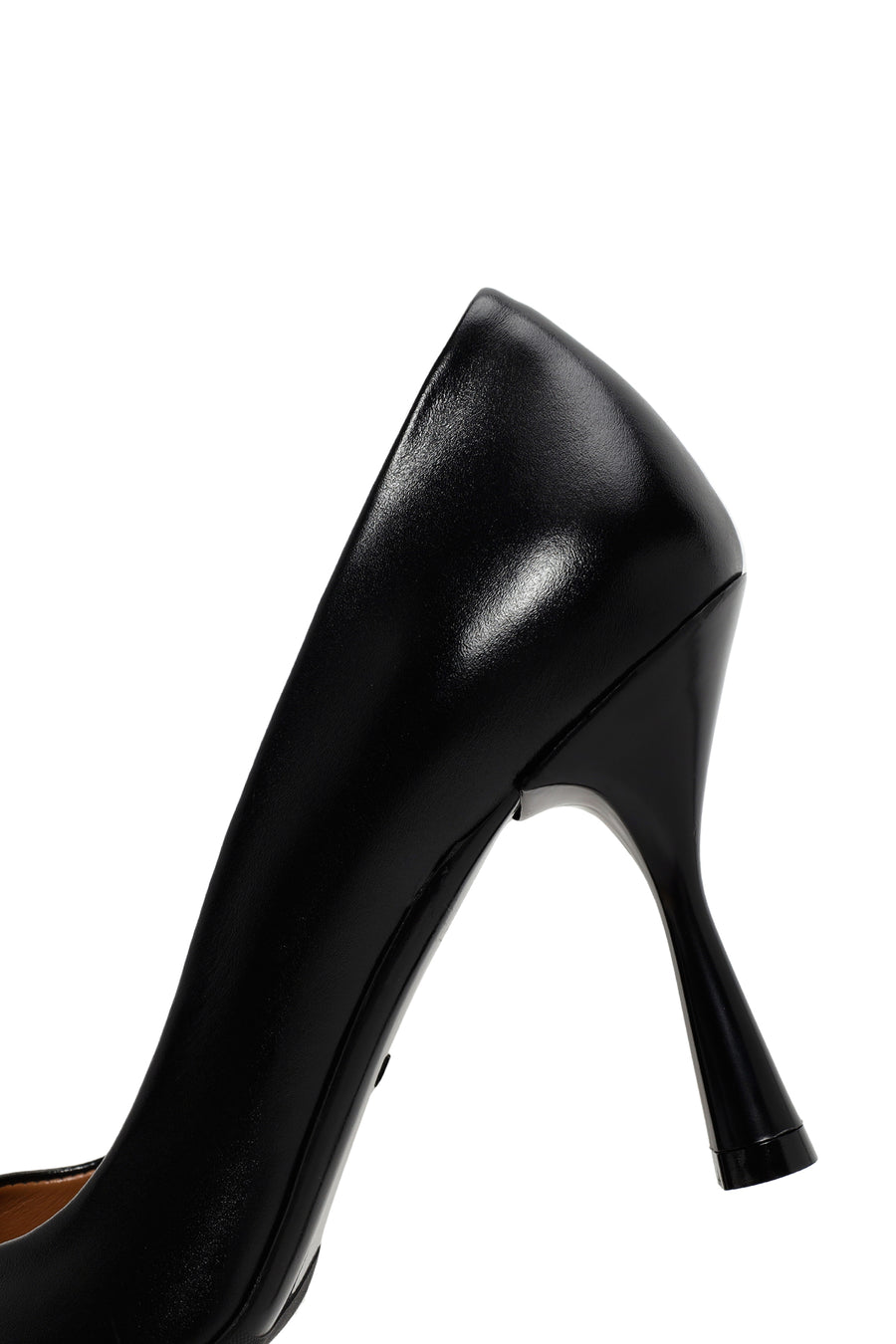 Women's Black Buckle Detailed Heeled Leather Stiletto