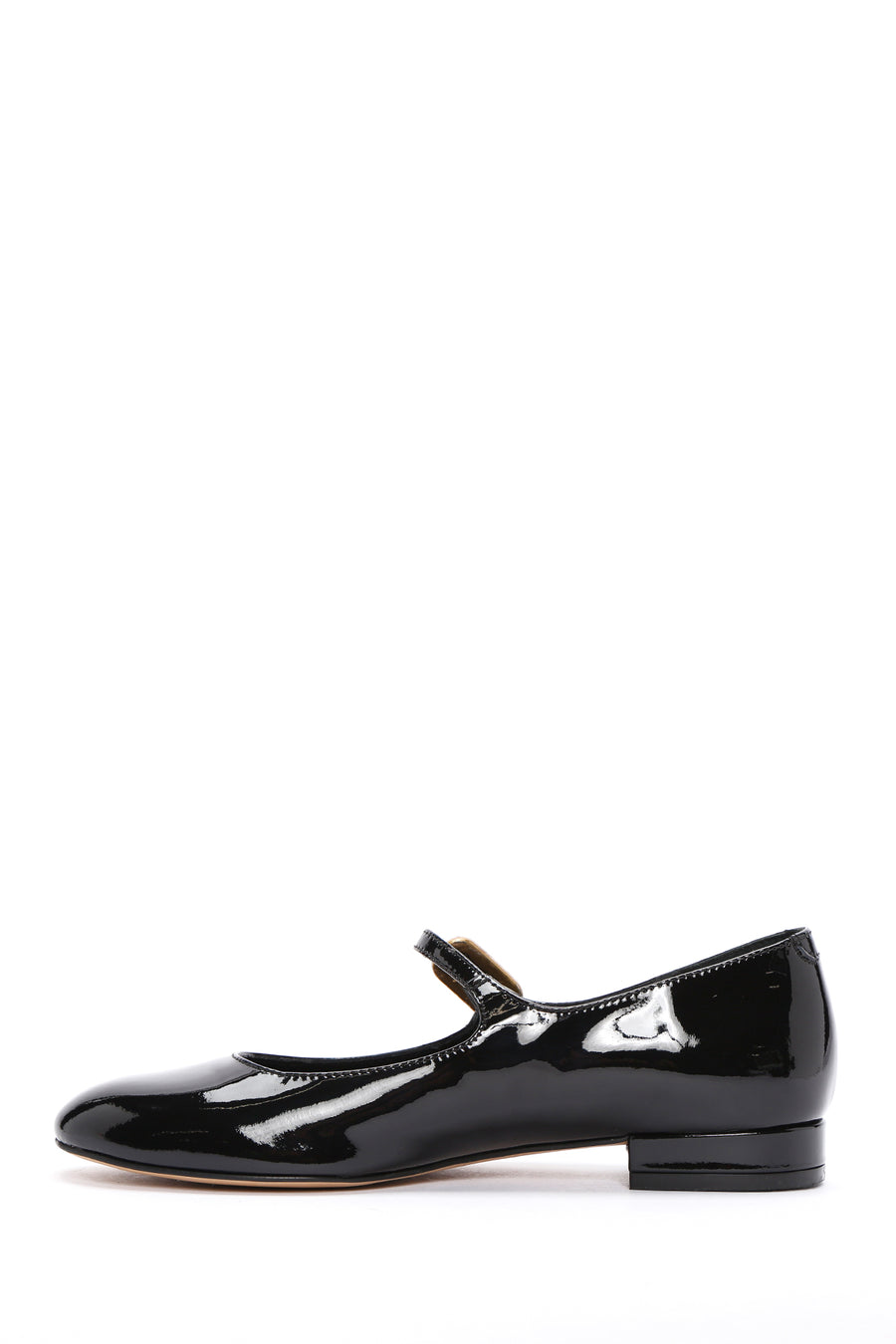 
Women's Black Patent Leather Ballerina Flats with Strap
