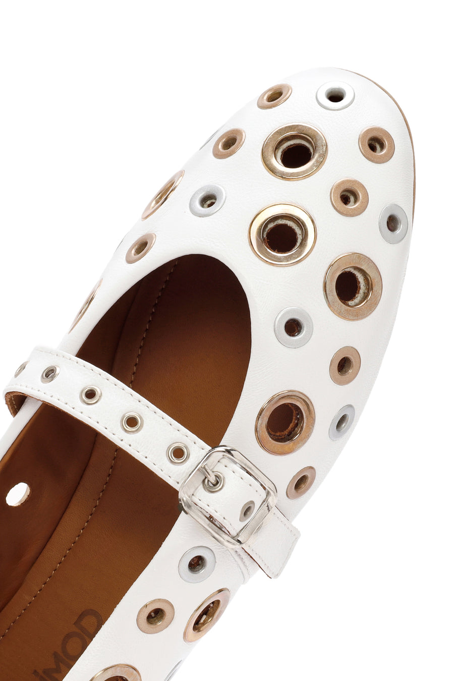 Women's White Leather Ballerinas