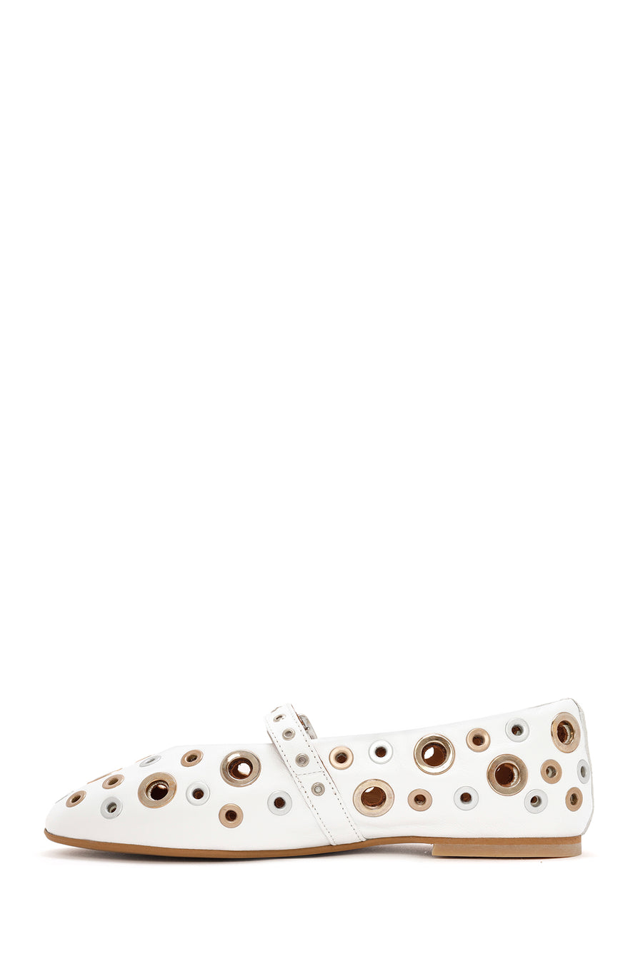 Women's White Leather Ballerinas