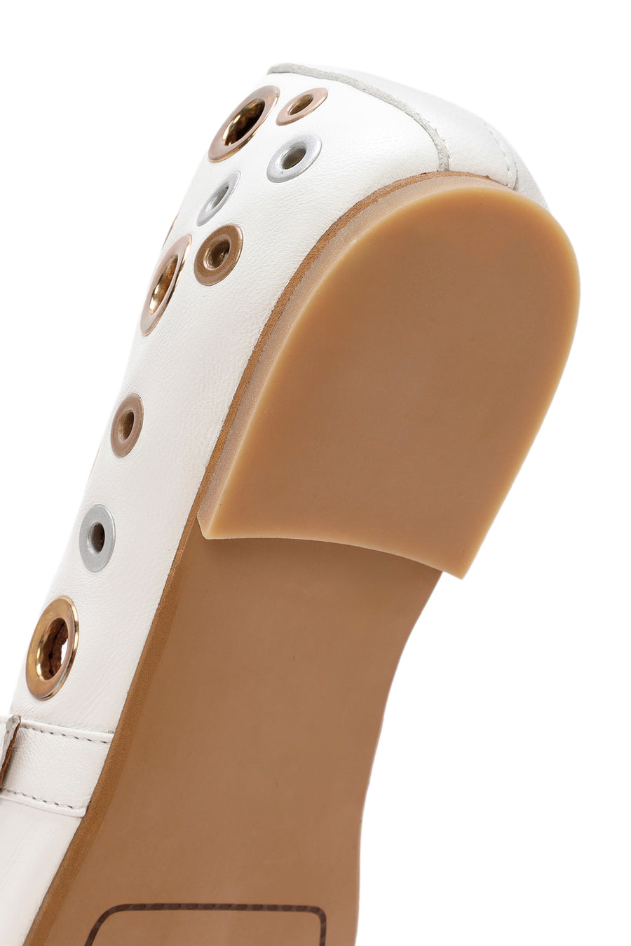 Women's White Leather Ballerinas
