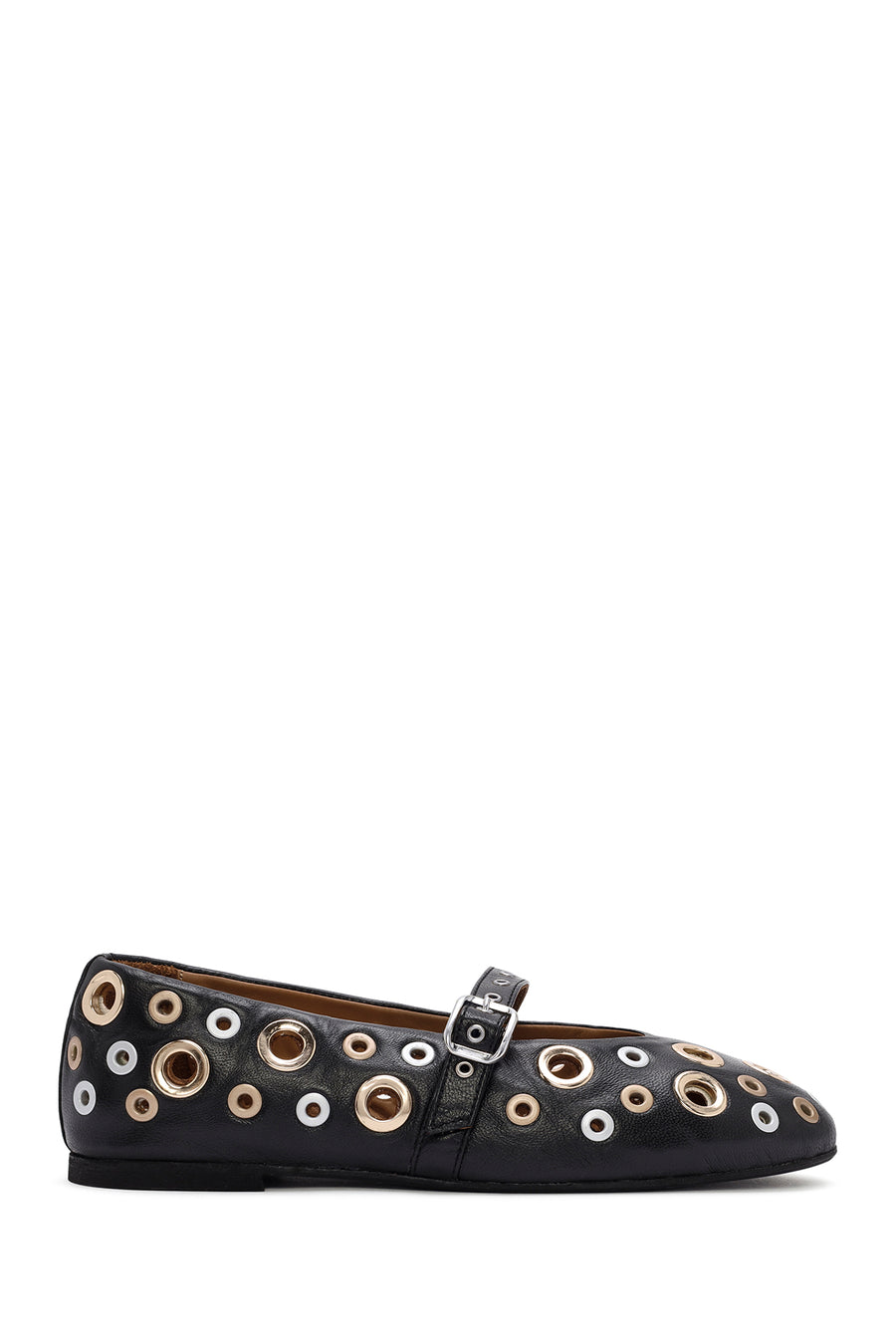 
Women's Black Leather Ballet Flats
 24SFD140718 | Derimod