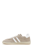 Women's Beige Lace-Up Suede Leather Sneaker | Derimod