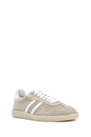Women's Beige Lace-Up Suede Leather Sneaker | Derimod