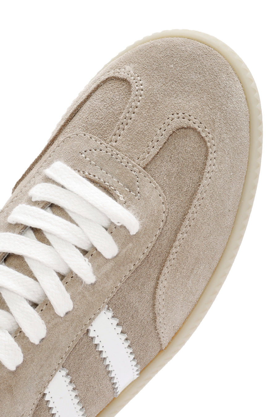 Kadın Bej Bağcıklı Süet Deri Sneaker