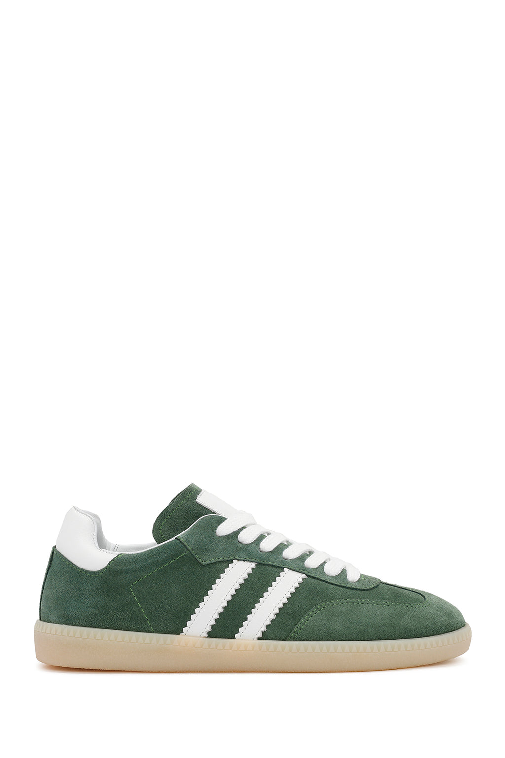 Kadın Yeşil Bağcıklı Süet Deri Sneaker