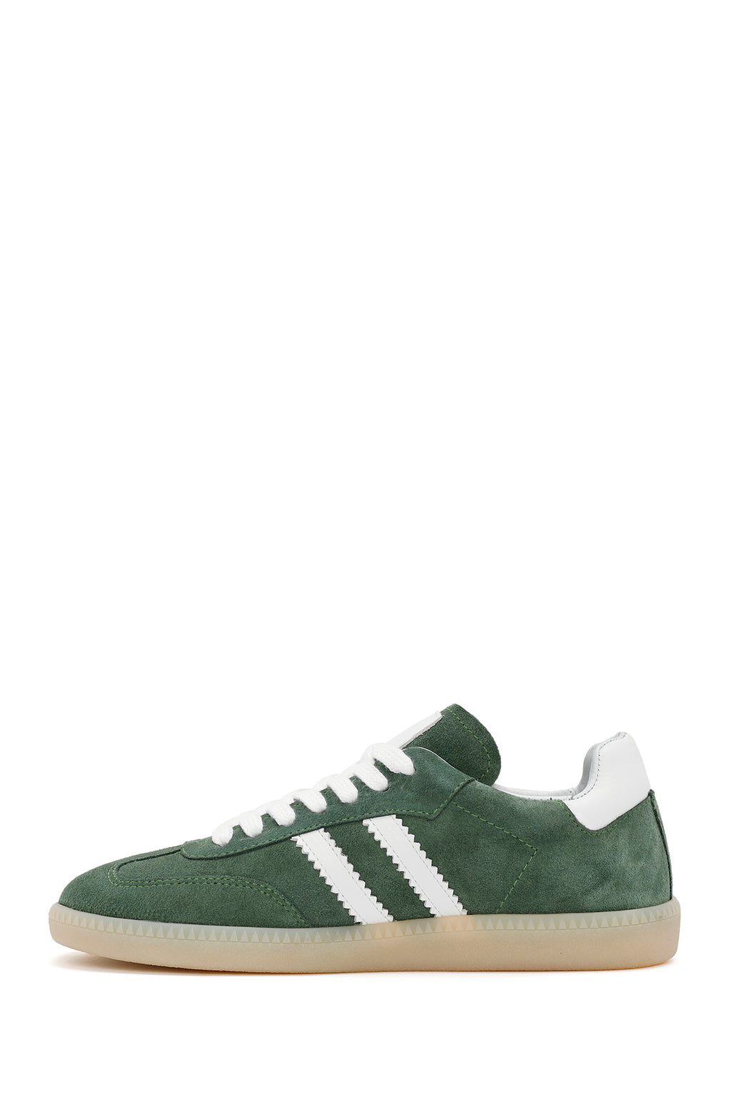 Kadın Yeşil Bağcıklı Süet Deri Sneaker