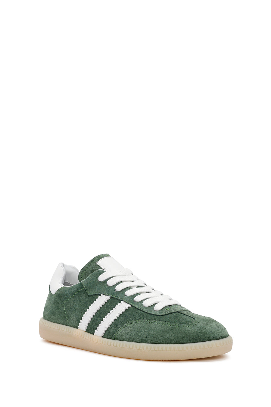 Kadın Yeşil Bağcıklı Süet Deri Sneaker