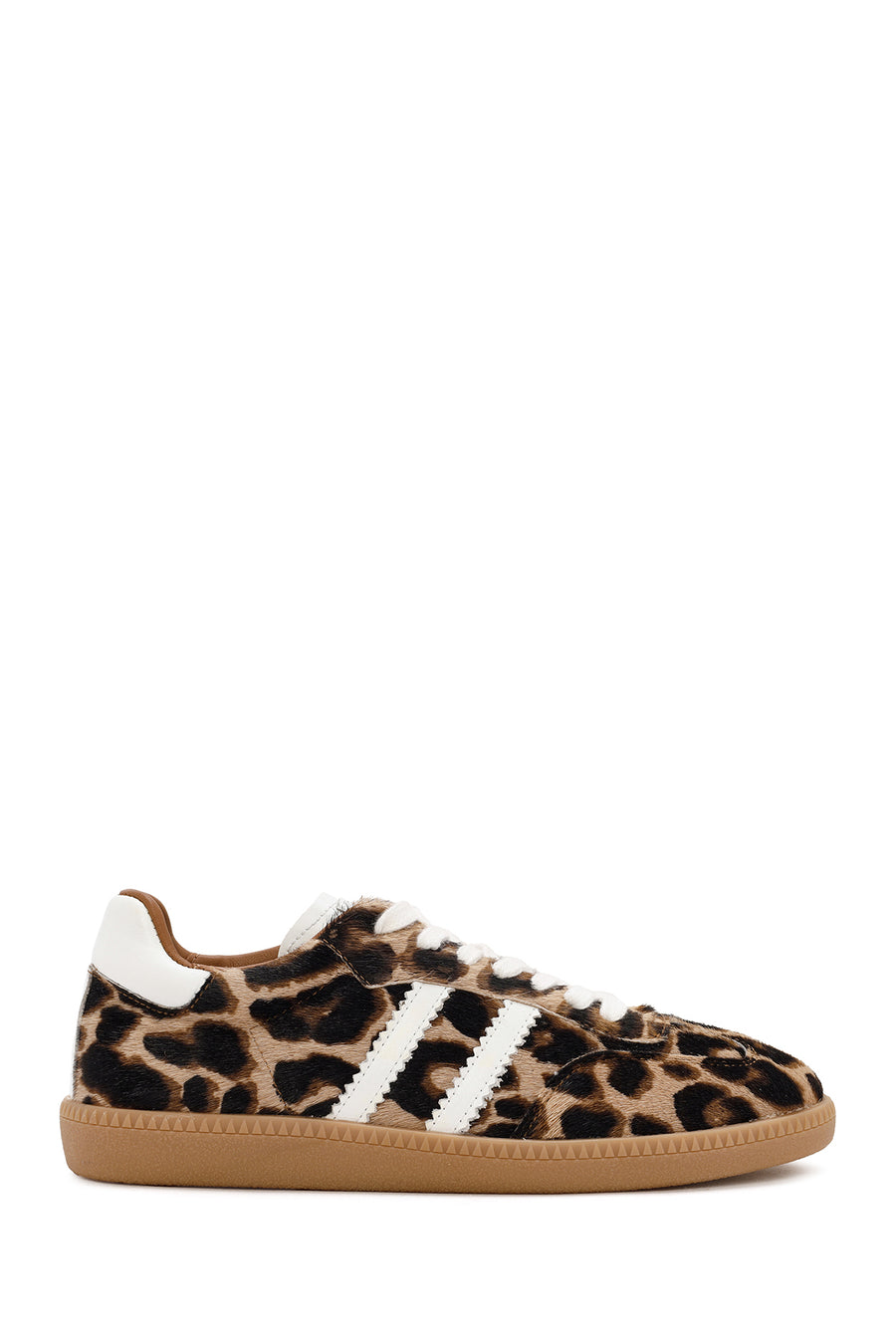Women's Leopard Lace-Up Leather Sneakers 24SFD1412W2 | Derimod