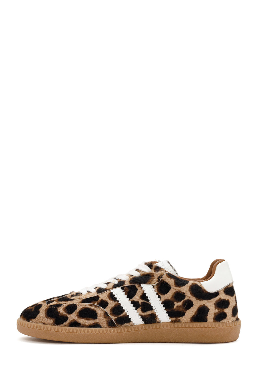 Women's Leopard Lace-Up Leather Sneakers