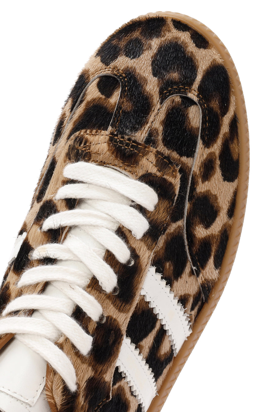 Women's Leopard Lace-Up Leather Sneakers