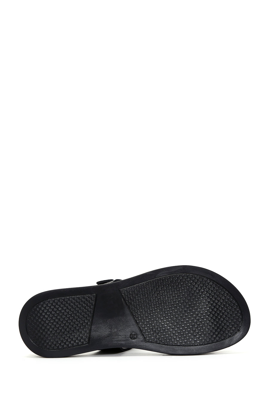 Women's Black Flip Flops Leather Slippers