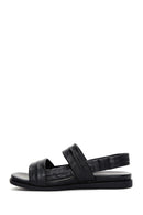 Women's Black Leather Comfort Sandals | Derimod