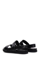 Women's Black Leather Comfort Sandals | Derimod