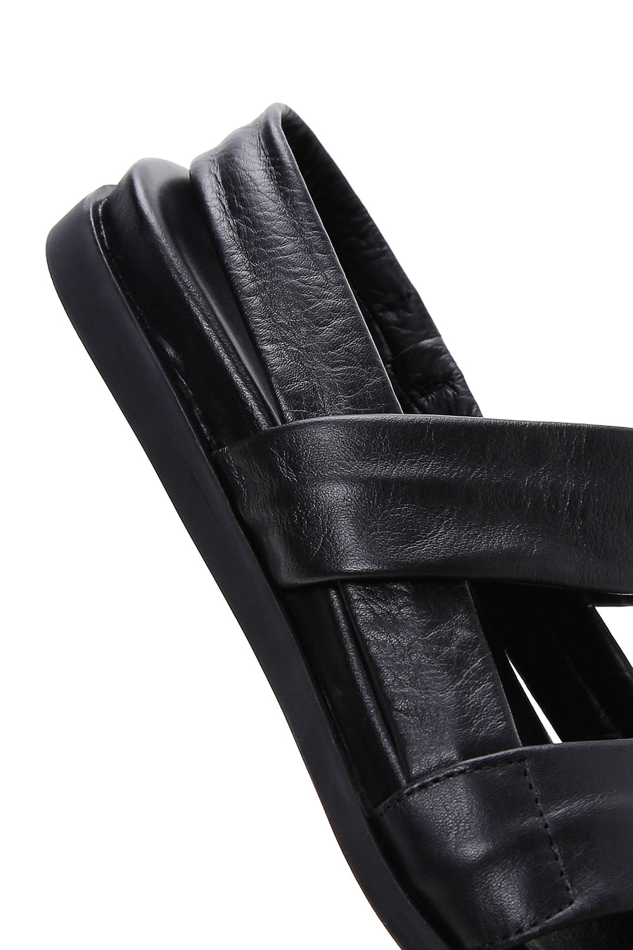 Kadın Siyah Deri Comfort Sandalet