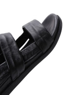 Women's Black Leather Comfort Sandals | Derimod
