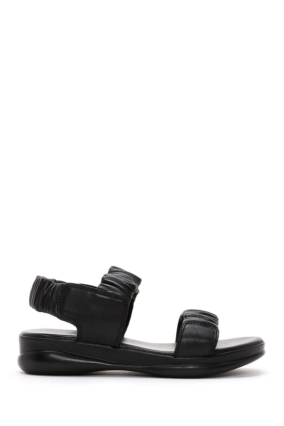 Kadın Siyah Deri Comfort Sandalet 24SFD150618 | Derimod