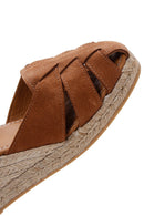 Women's Tan Ankle Strap Wedge Heeled Espadrille | Derimod