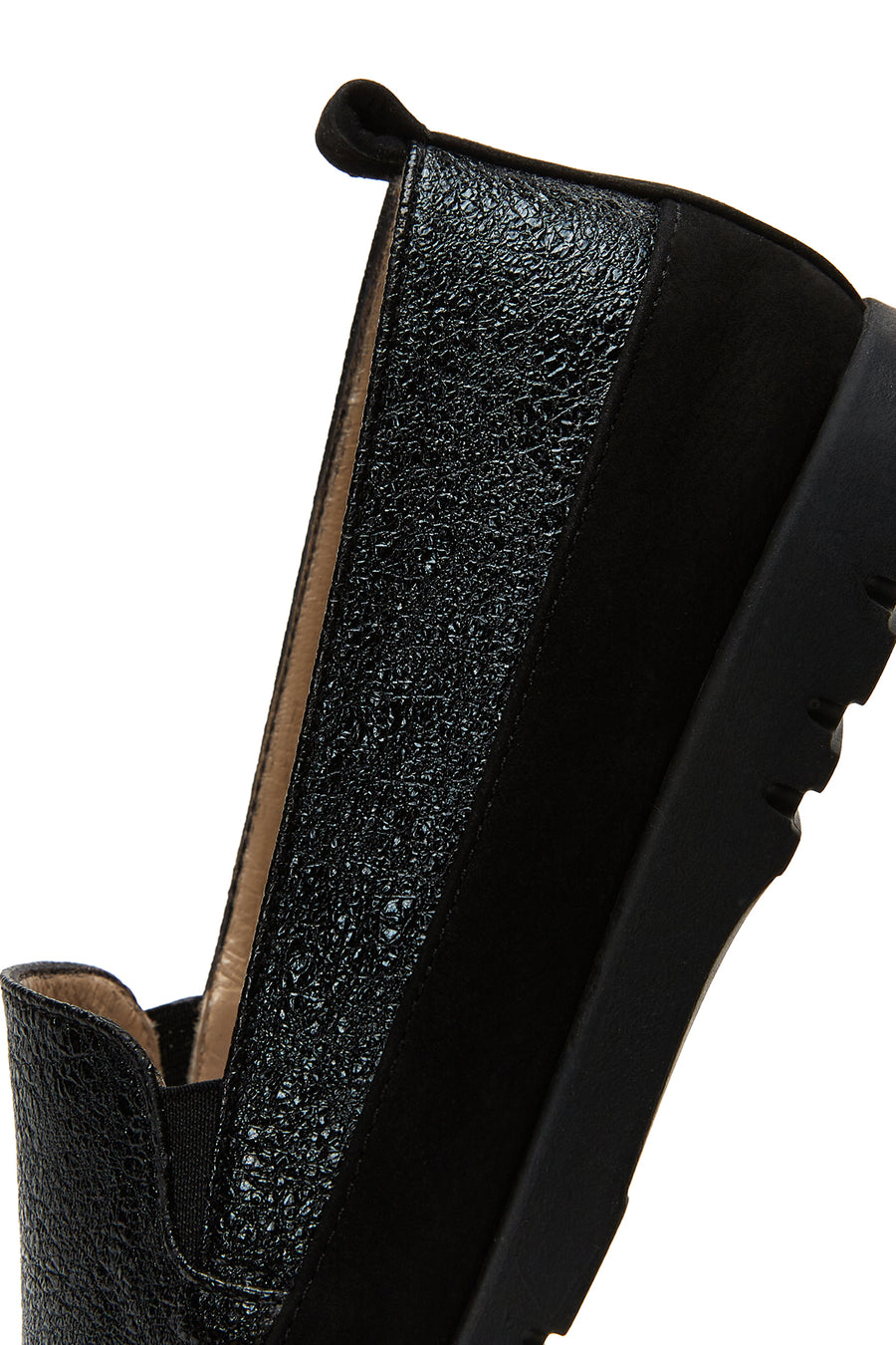 Kadın Siyah Simli Deri Comfort Loafer