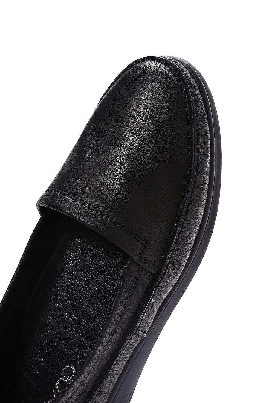 Women's Black Leather Comfort Loafer