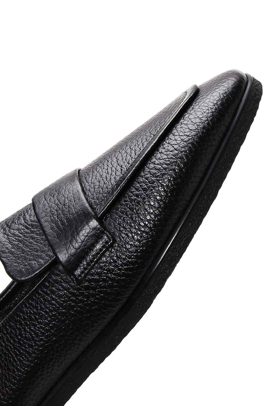 Kadın Siyah Deri Maskülen Loafer