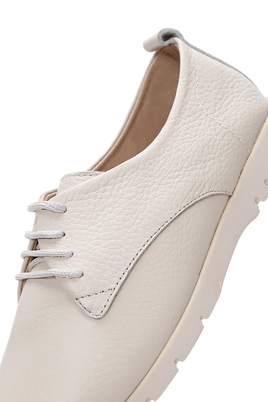 Women's Beige Leather Comfort Casual Shoes