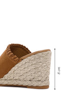 Kadın Taba Dolgu Topuklu Süet Deri Espadril Terlik | Derimod