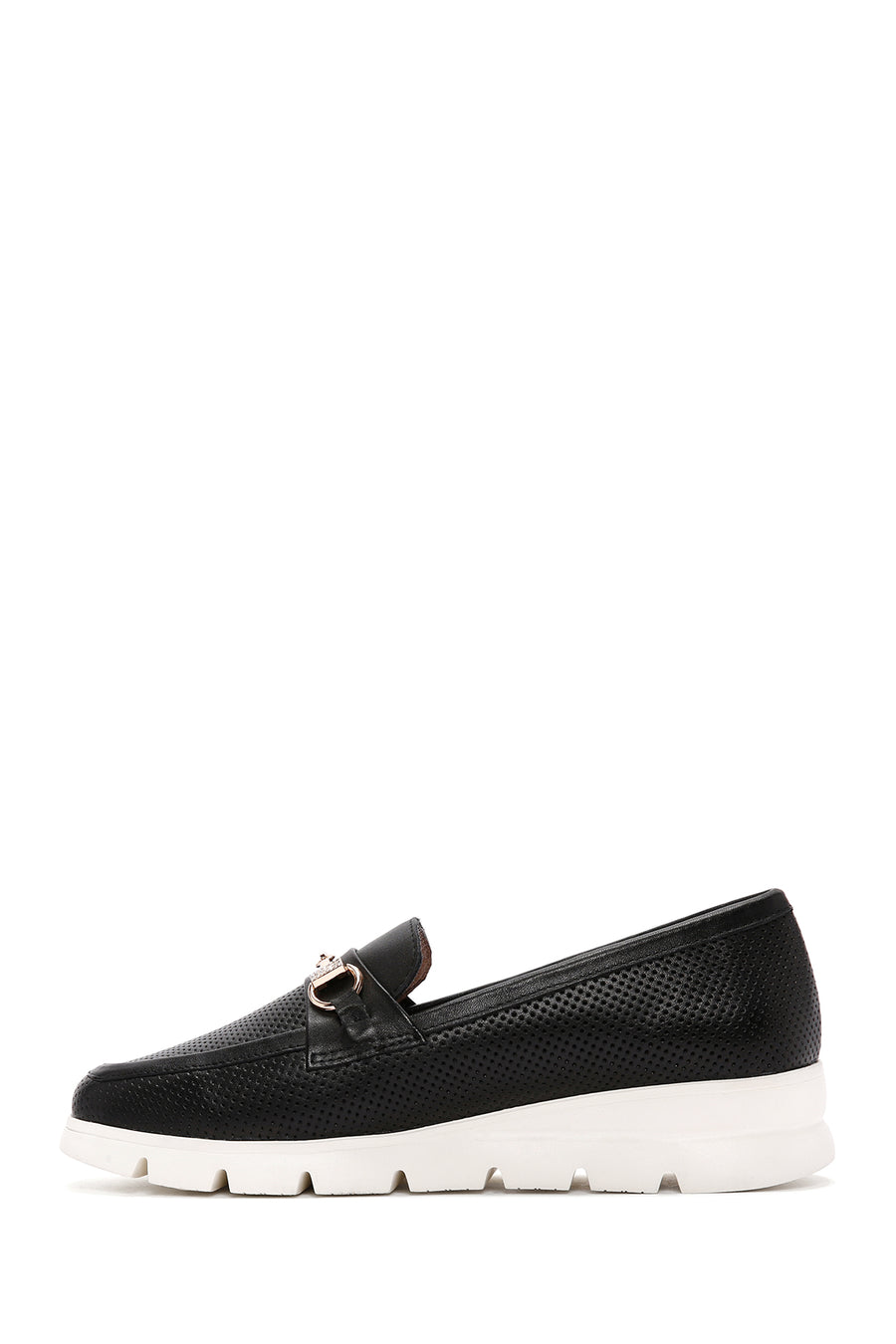 Women's Black Leather Comfort Loafer