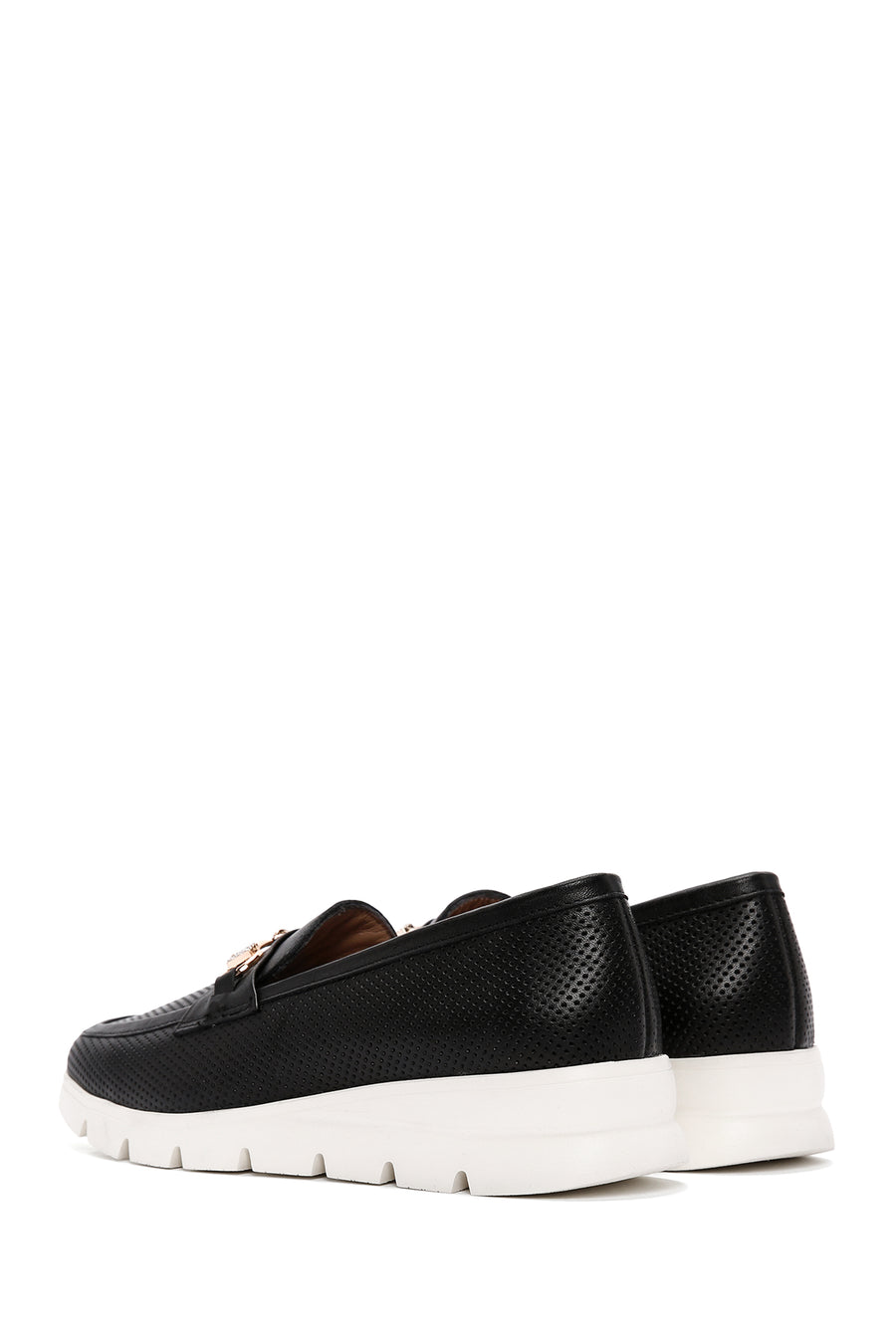 Women's Black Leather Comfort Loafer