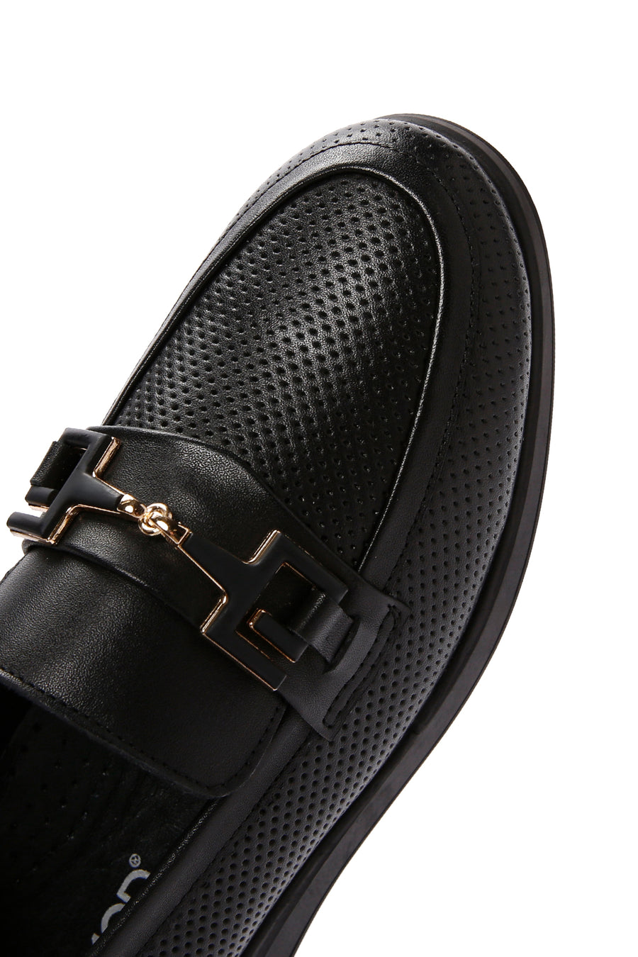 Kadın Siyah Toka Detaylı Deri Comfort Loafer
