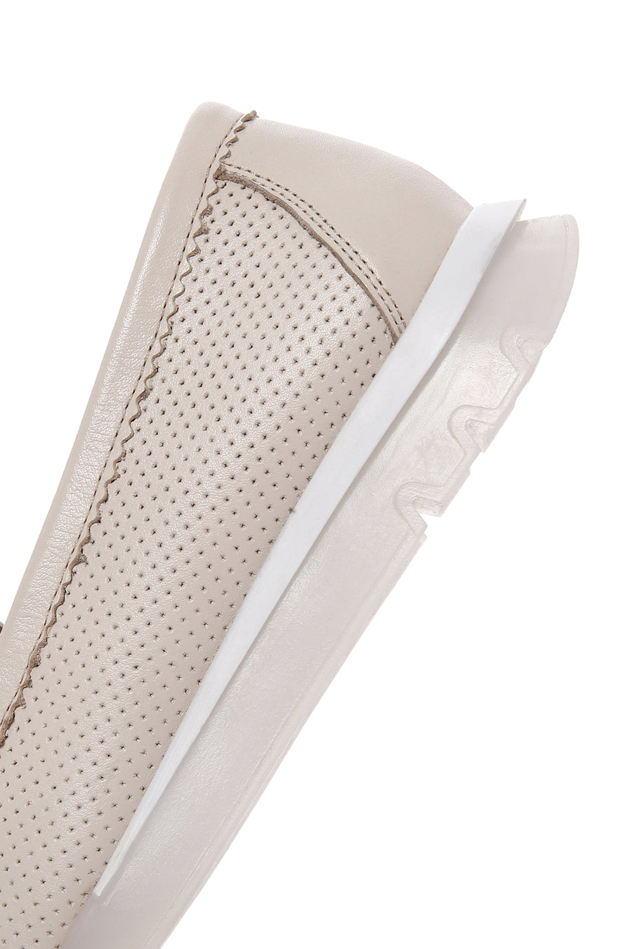 Kadın Krem Toka Detaylı Deri Comfort Loafer