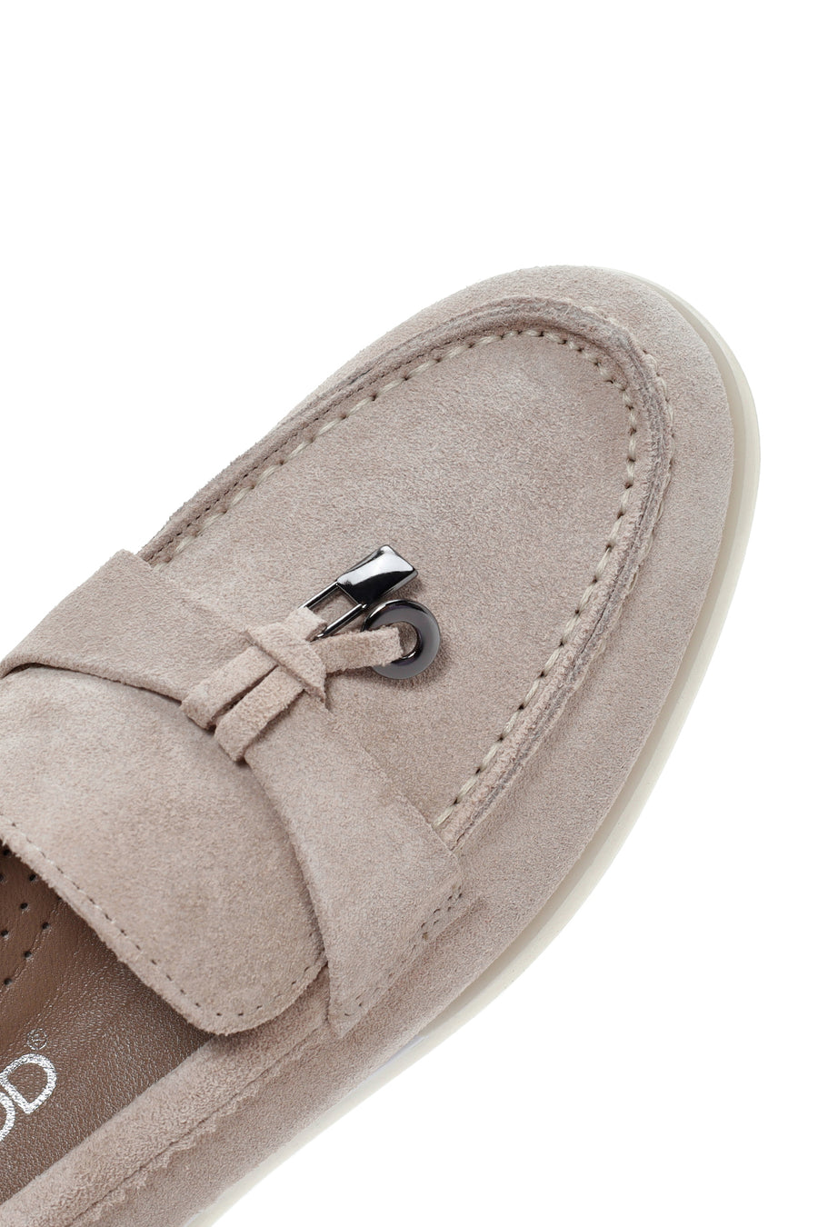 Kadın Bej Süet Deri Comfort Loafer