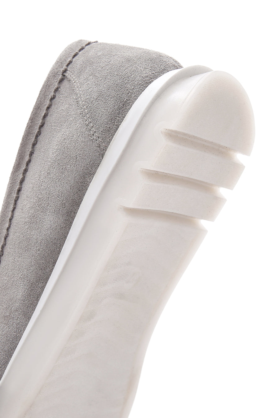 Kadın Gri Süet Deri Comfort Loafer
